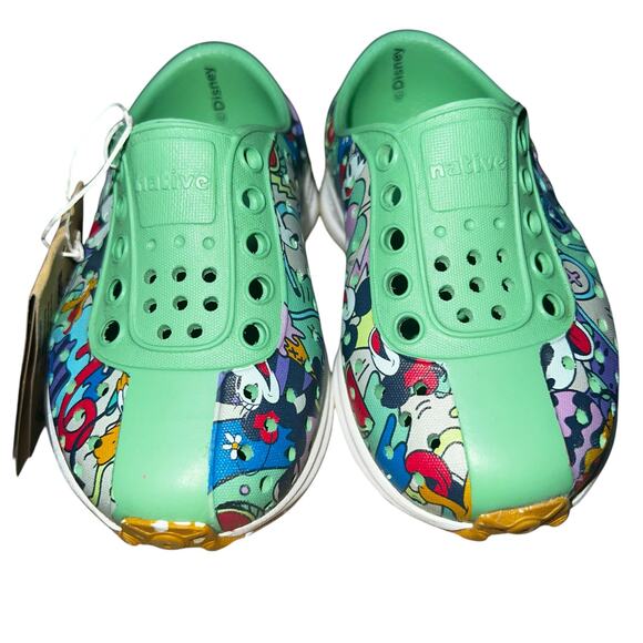 Disney X Native Robbie Sugar print green Mickey Mouse green slip on shoes sz C5 - Picture 7 of 7